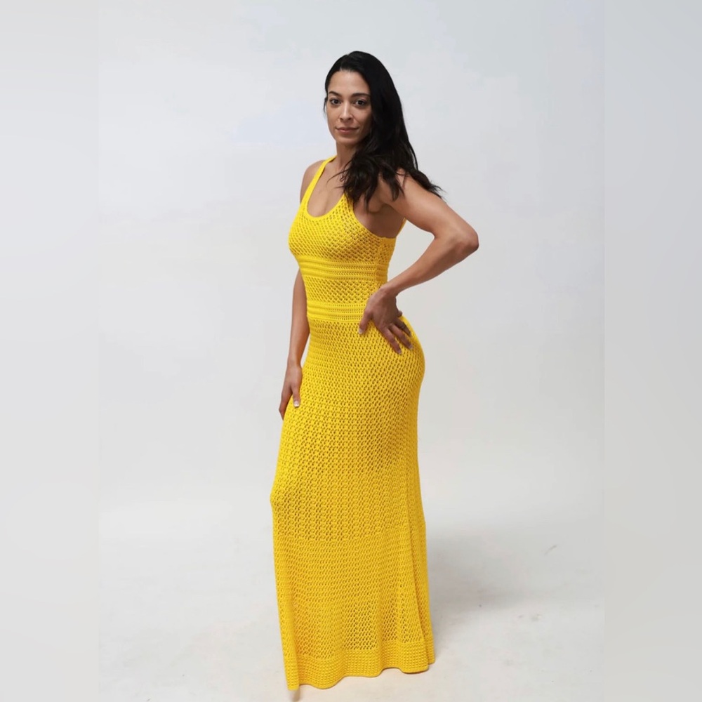 Yellow Crochet Maxi Dress